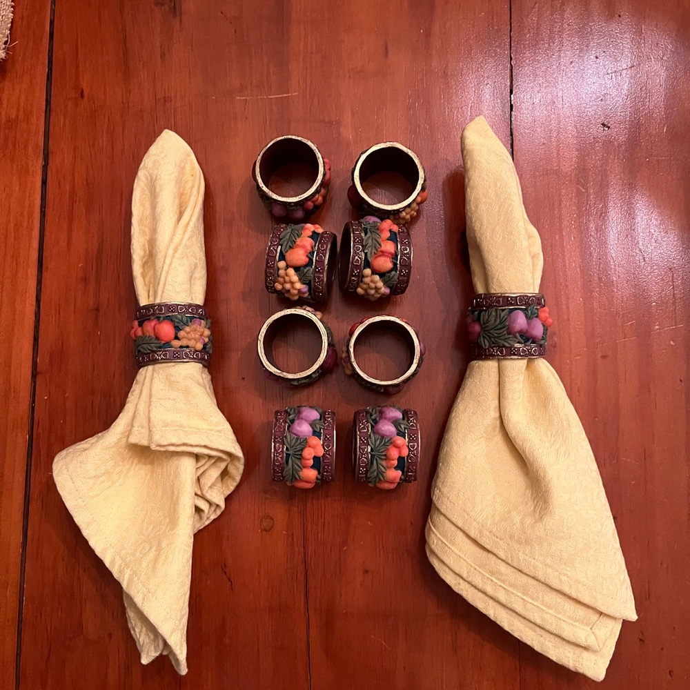 Set of 10 Harvest Thanksgiving Napkin Rings